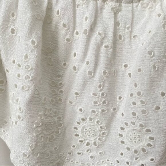 American Eagle One Shoulder Embroidery Eyelet Top Blouse, Sz M - Picture 6 of 9